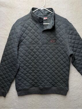 Ohio State Buckeyes Sweater Adult Medium M Gray Quilted Snap T Mock Neck